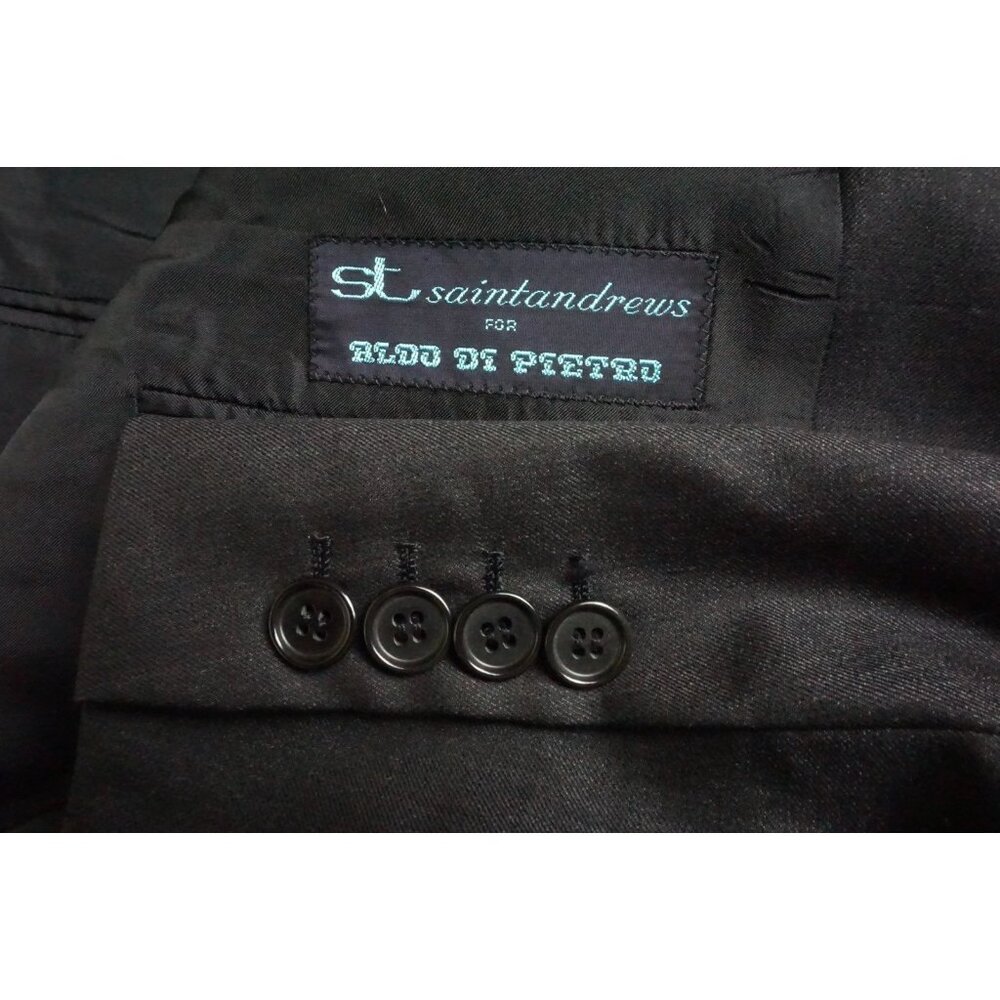 Saint Andrews Solid Gray S120s Wool 2 Pc Suit Jacket Pants Sz 44R NEW